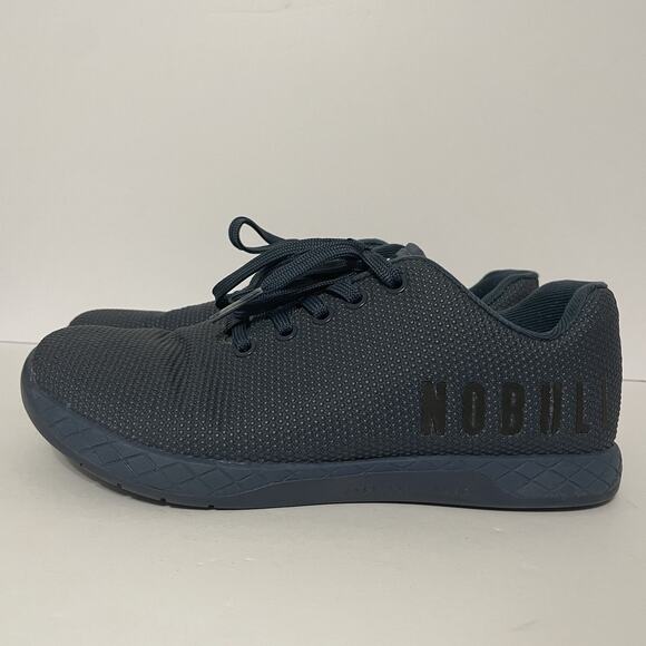 NO BULL Running Shoes Trainer Super Fabric Navy Blue Solid Size M 7 W 8.5 GUC - Picture 4 of 11